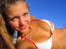 Blonde sexy hot girl in